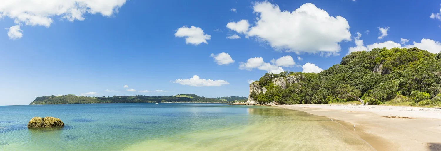 Beaches in Lonely Bay on the Coromandel Peninsula, New Zealand.